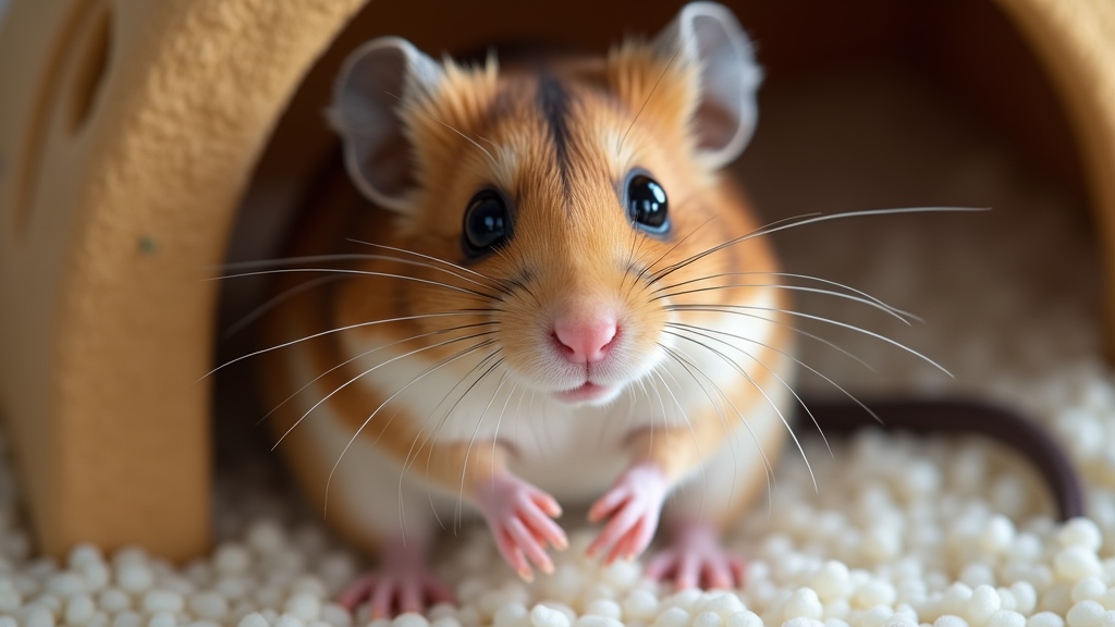 Hamster in a playful pose